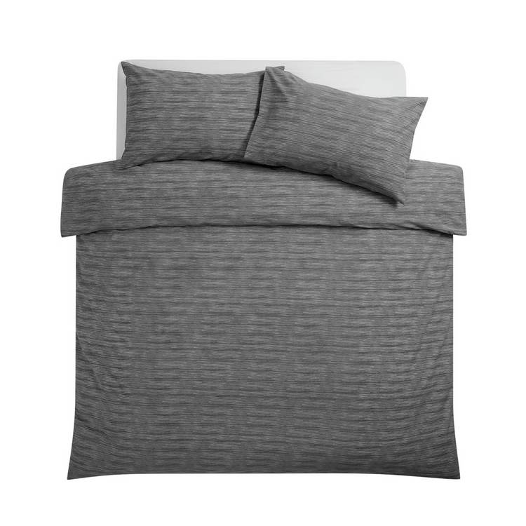 Argos Home Stockholm Stripe black single duvet set - British product