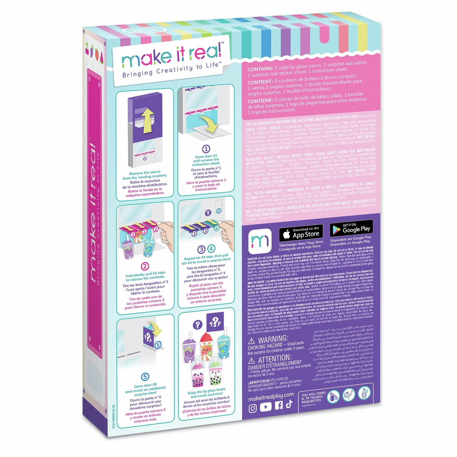 Make It Real Fruity Beauty vending machine with lip glosses, UK version