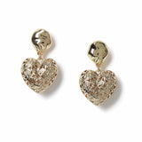 Freedom gold-tone chunky etched heart drop earrings - British product