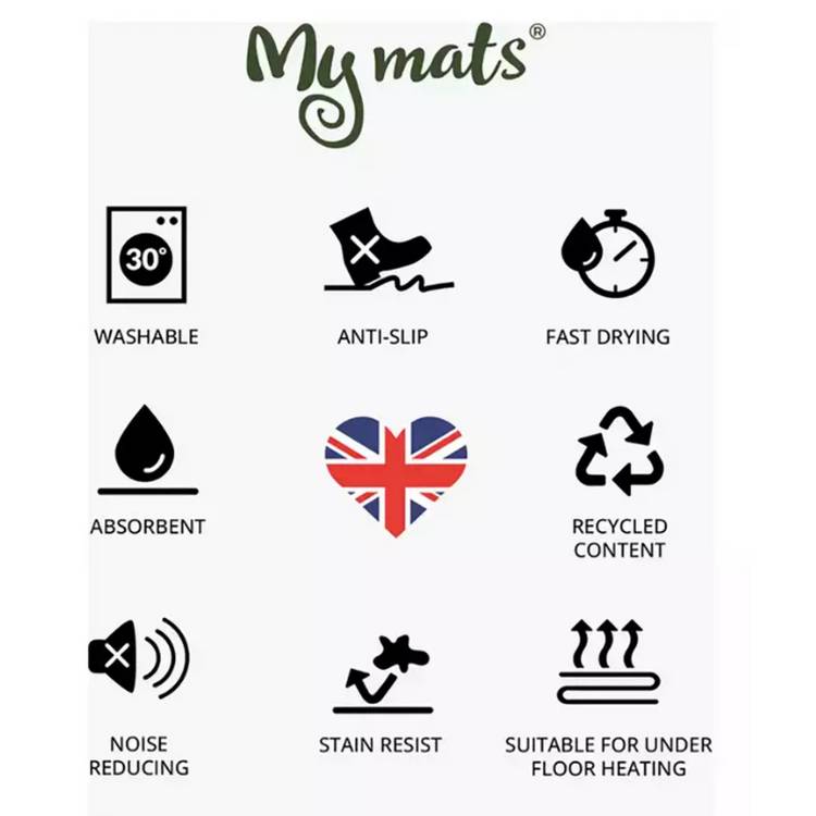 My Mat boho floral runner rug 150x50cm - British product