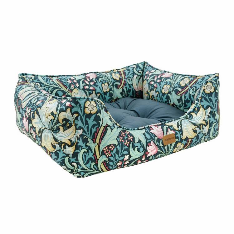 Morris & Co Golden Lily print dog bed medium, UK version