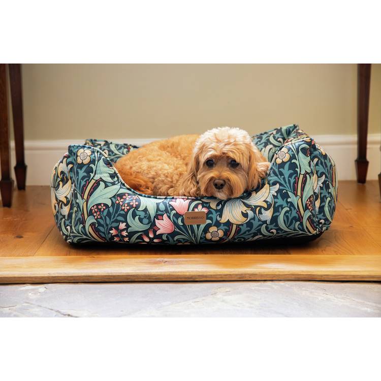 Morris & Co Golden Lily print dog bed medium, UK version