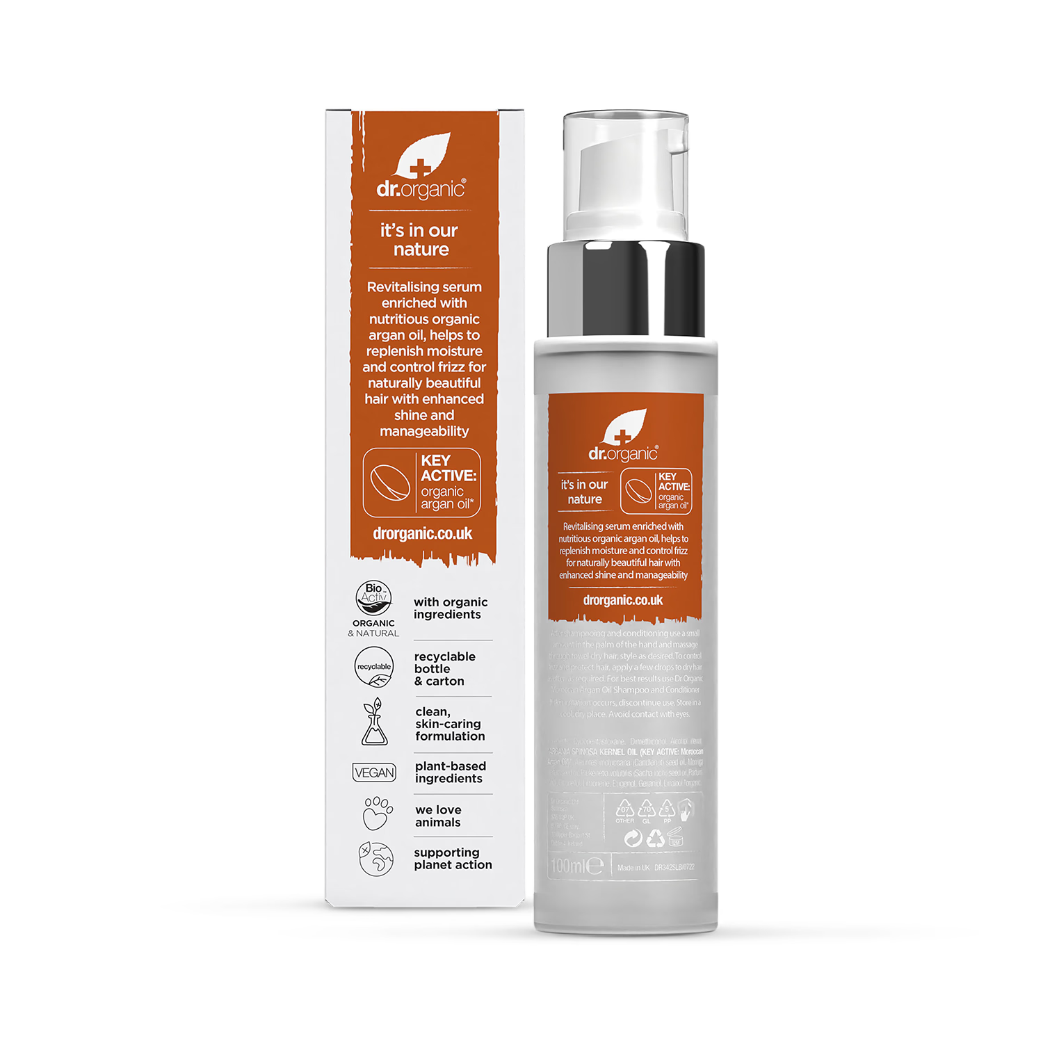 Dr Organic Moroccan Argan Oil Hair Serum 100ml - British product