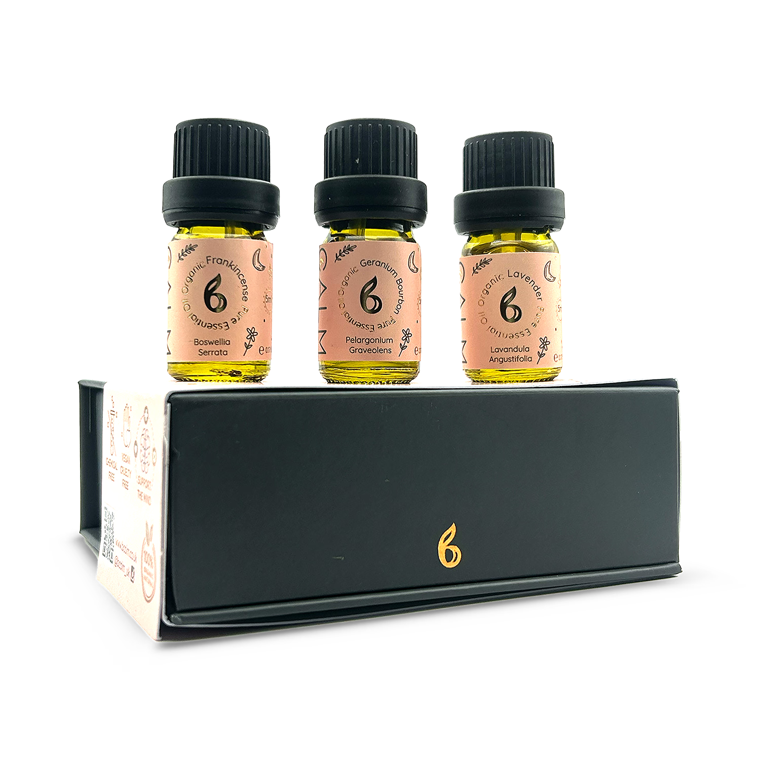 B Calm essential oil set Geranium Lavender Frankincense 3x5ml - British product