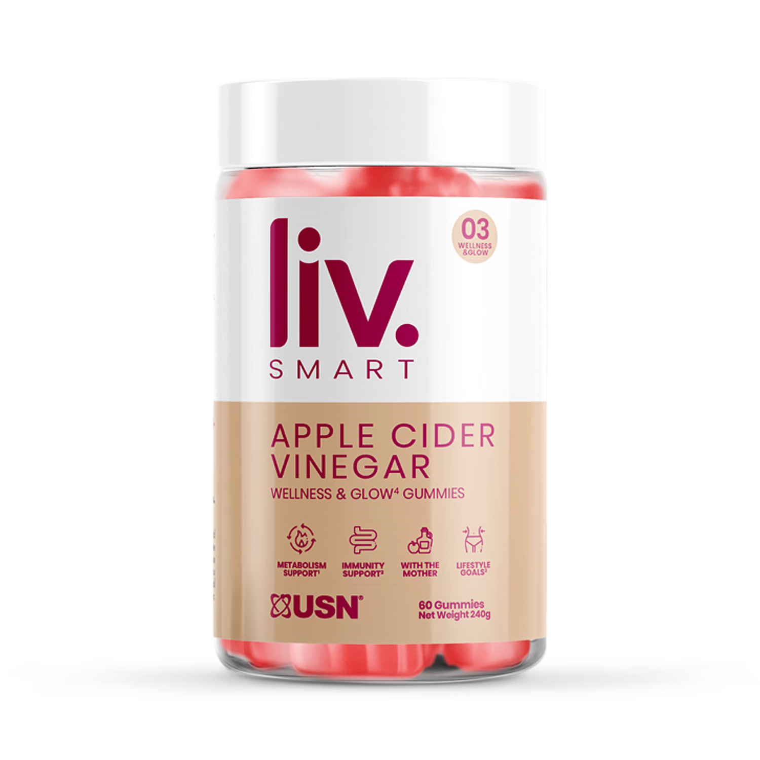 USN Liv.Smart Apple Cider Vinegar Gummies 60 (British brand)