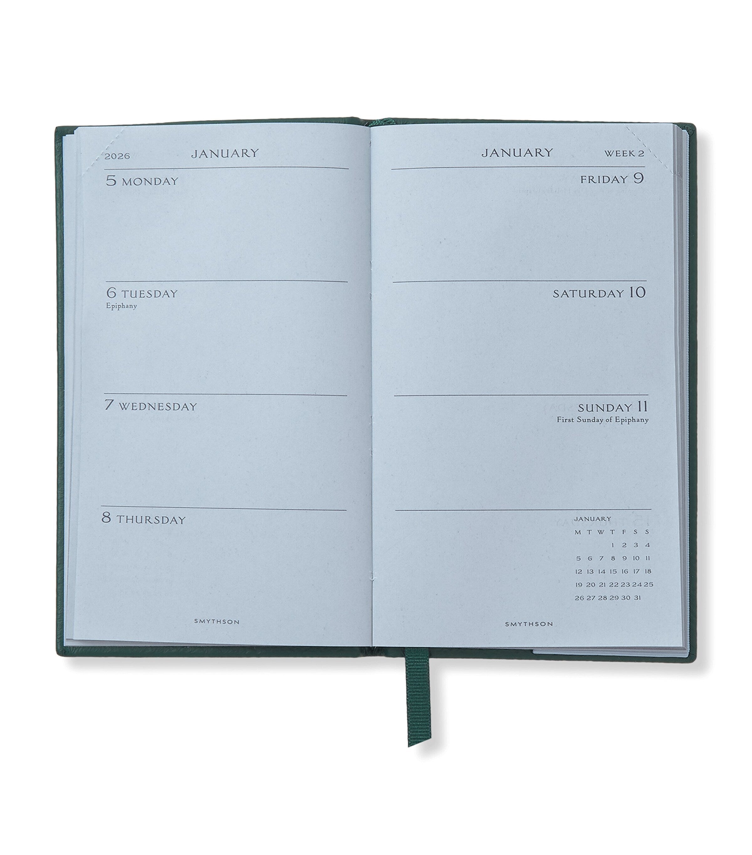 Smythson Panama Leather Weekly Diary 2026 (British brand)