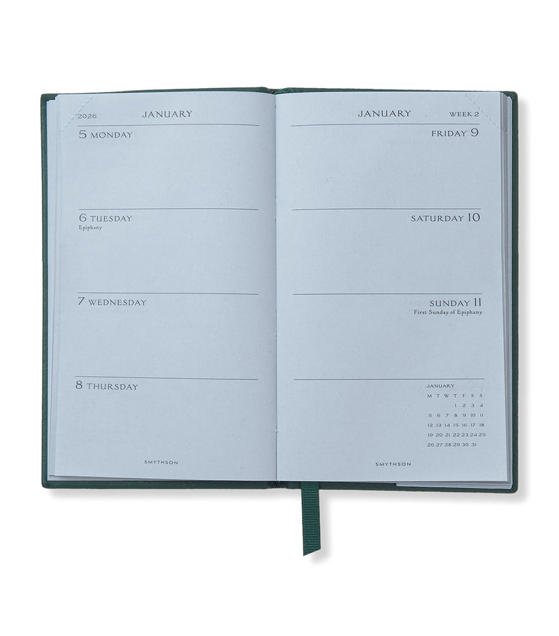 Smythson Panama Leather Weekly Diary 2026 (British brand)