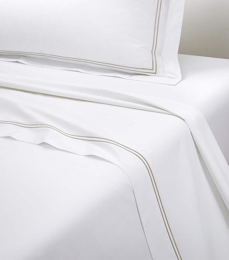 Yves Delorme Organic Cotton Duo Pierre Super King Flat Sheet 270cm x 295cm (British brand)