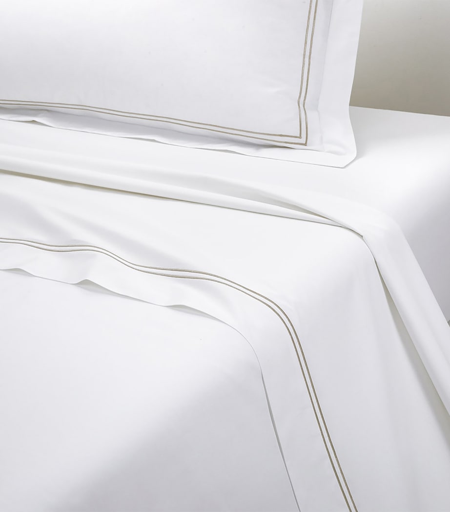 Yves Delorme Organic Cotton Duo Pierre Super King Flat Sheet 270cm x 295cm (British brand)