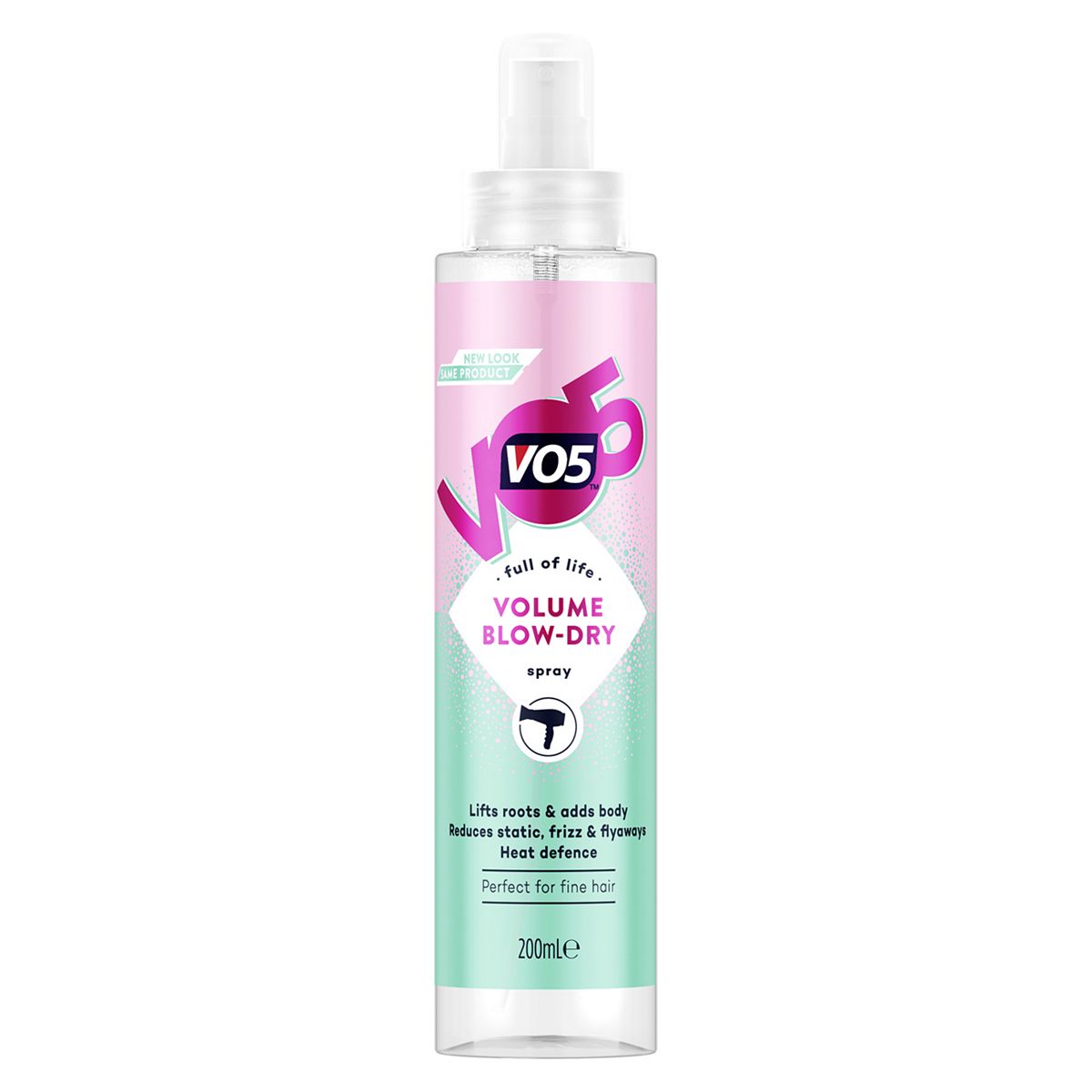 Vo5 Hairspray Volume Blow Dry Heat Protection Spray for Fine Flat Hair 200ml GOODS Boots   