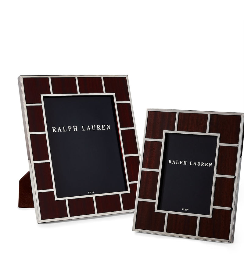 Ralph Lauren wood veneer photo frame with stainless steel, 5x7 inch, imported from the UK