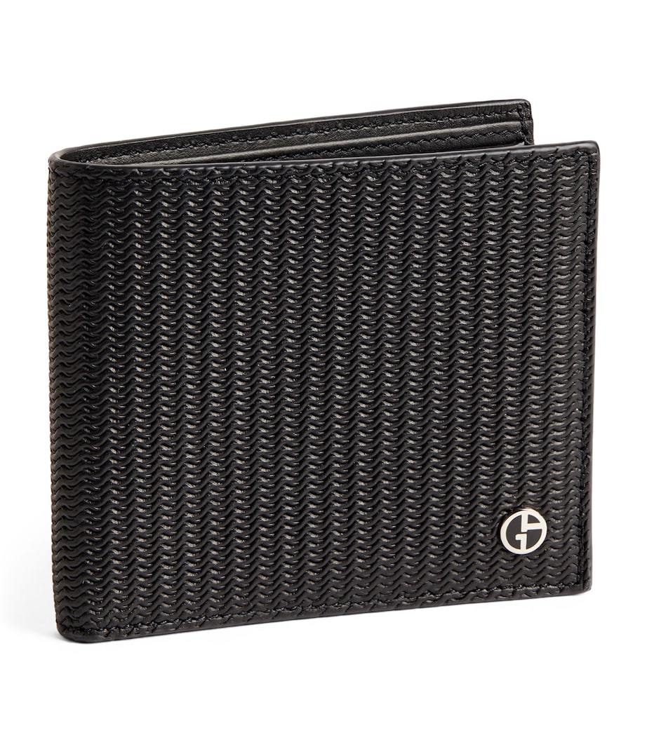 Giorgio Armani leather wave-embossed bifold wallet (British brand)