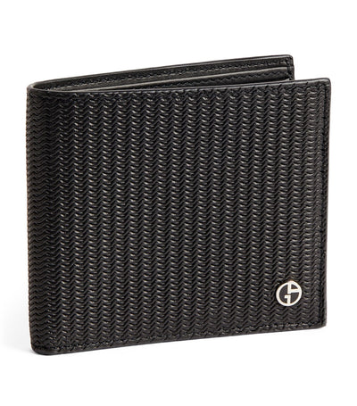Harrods Giorgio Armani Leather Wave-Embossed Bifold Wallet- Buy online at McGrocer