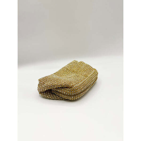 SVNX crystal clutch bag in gold 20cm, UK version