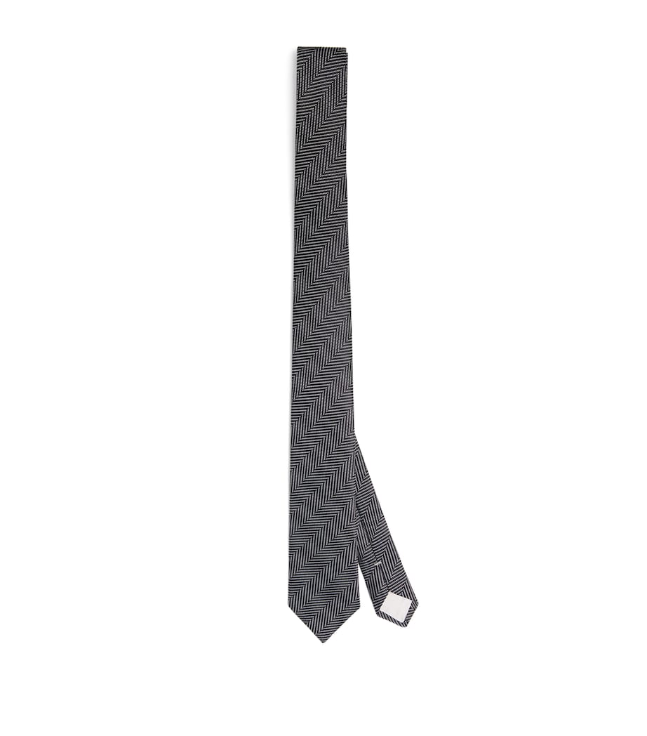 Giorgio Armani silk herringbone tie 7cm width, UK version