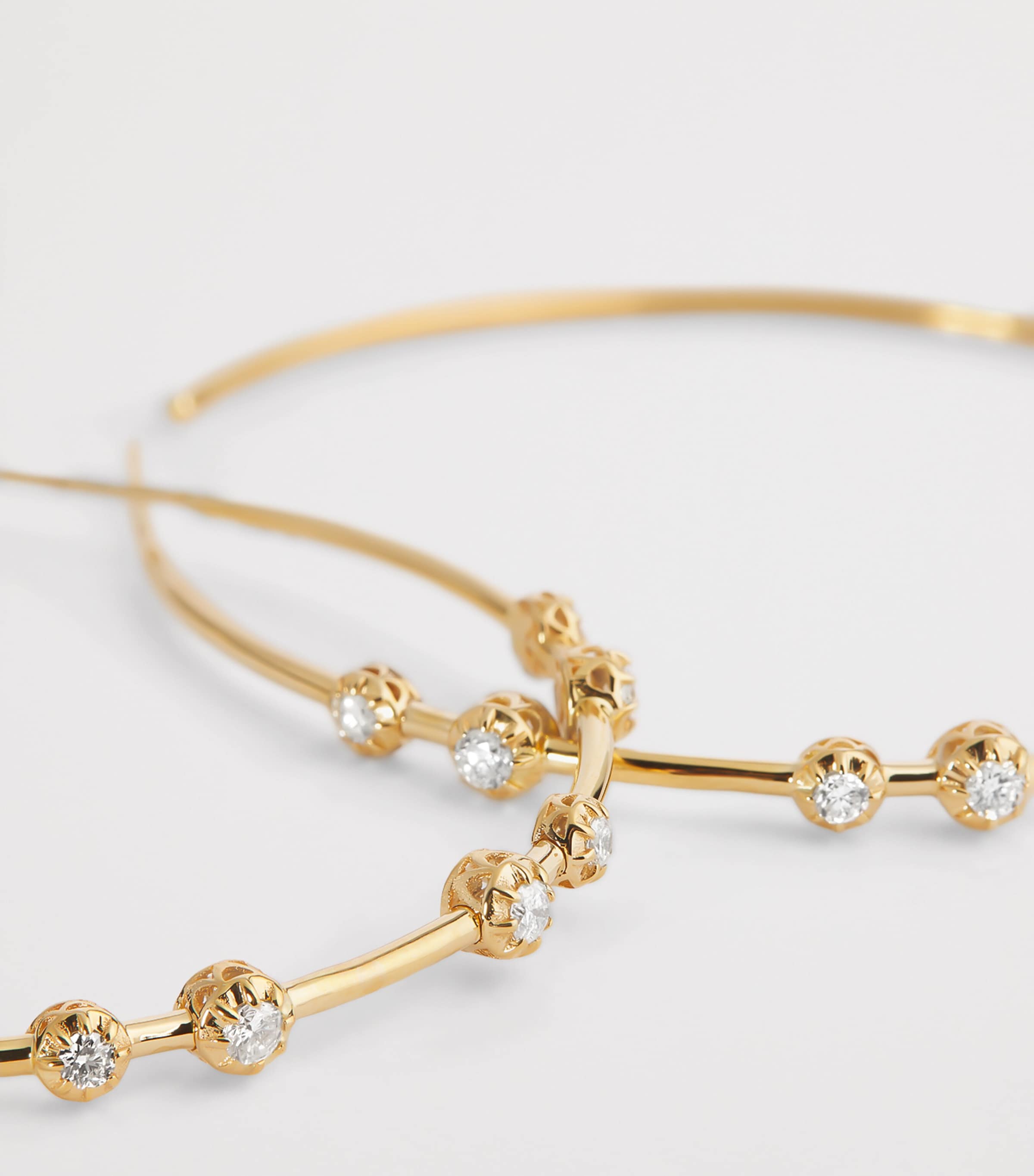 Jacquie Aiche yellow gold diamond Sophia hoop earrings - British product