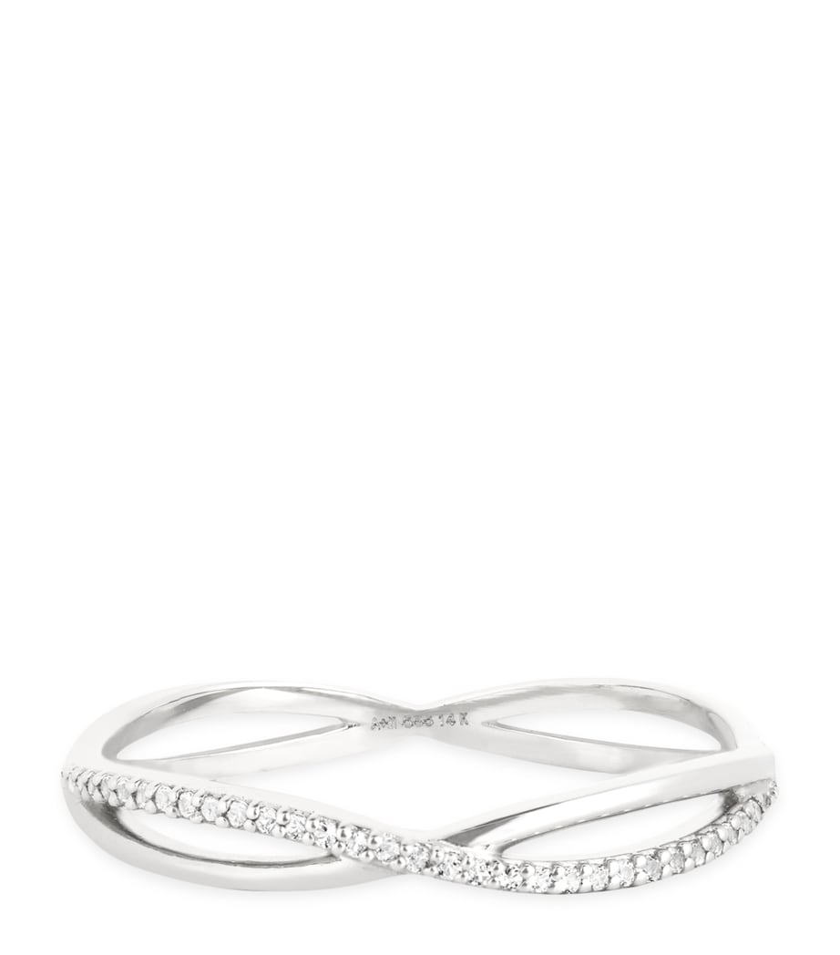 Astrid & Miyu Infinite Pavé Ring white gold topaz - British product