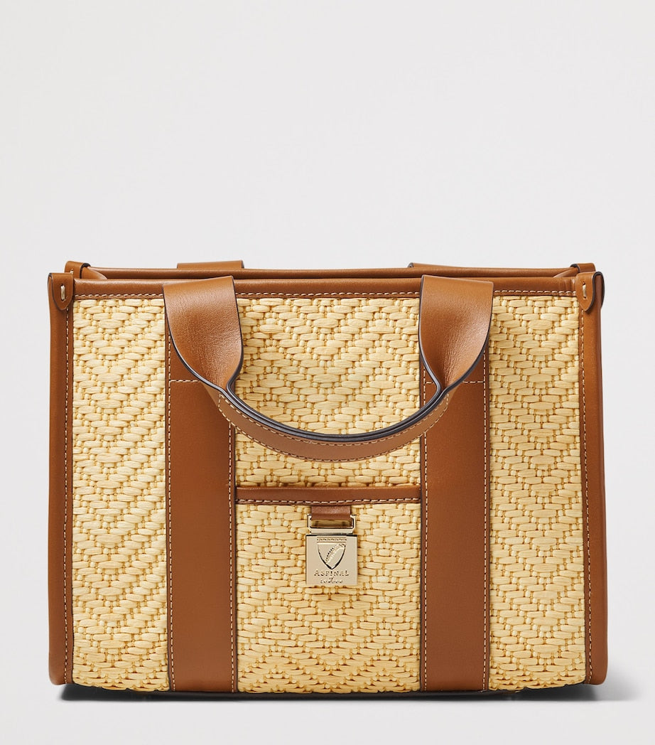 Aspinal of London Henley raffia tote bag - British product