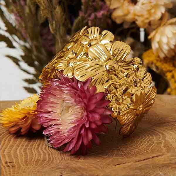 Izabel London floral metallic bracelet, imported from the UK