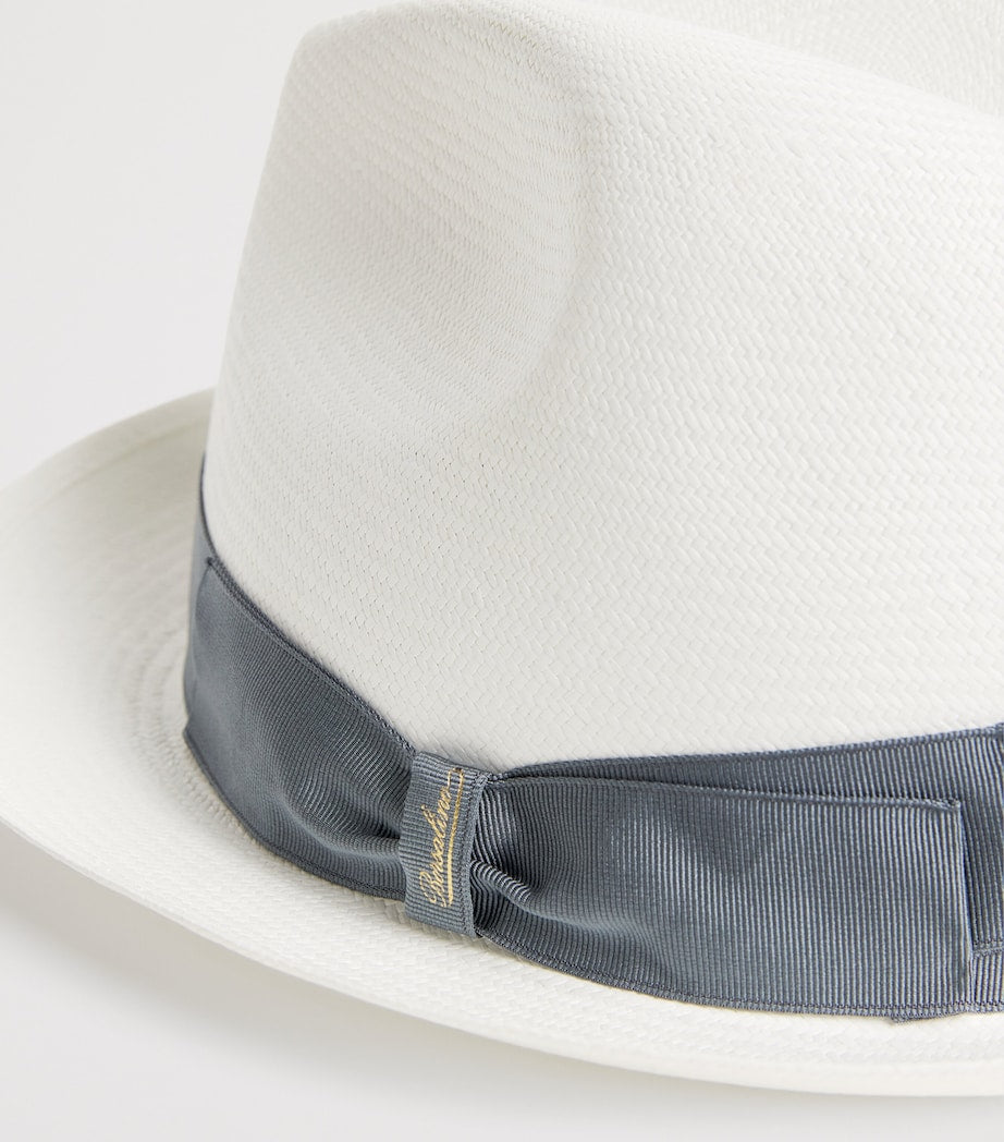 Borsalino small straw trilby hat, UK version
