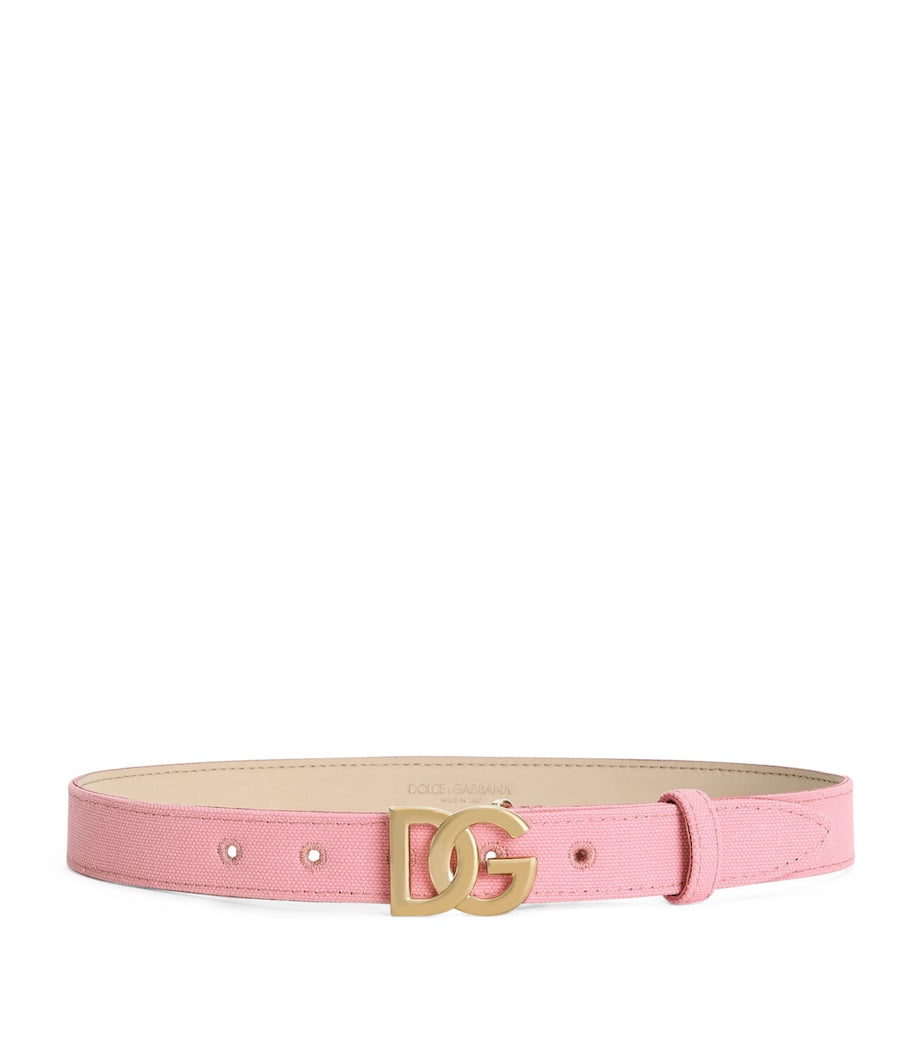 Dolce&Gabbana kids canvas belt with logo buckle, imported from the UK