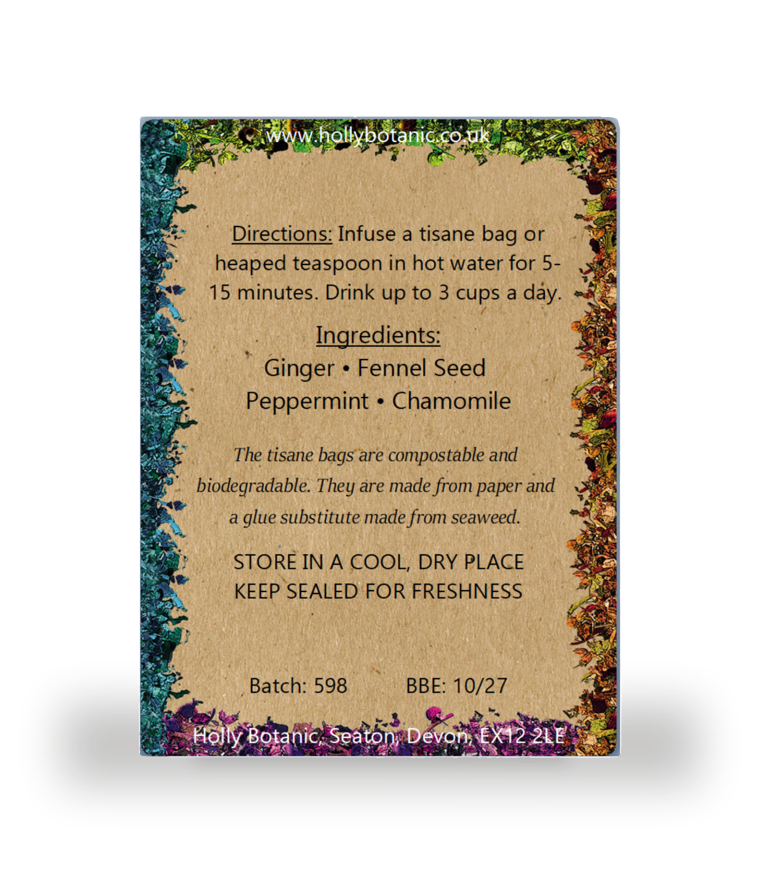 Holly Botanic morning sickness tisane 60 cup (British brand)