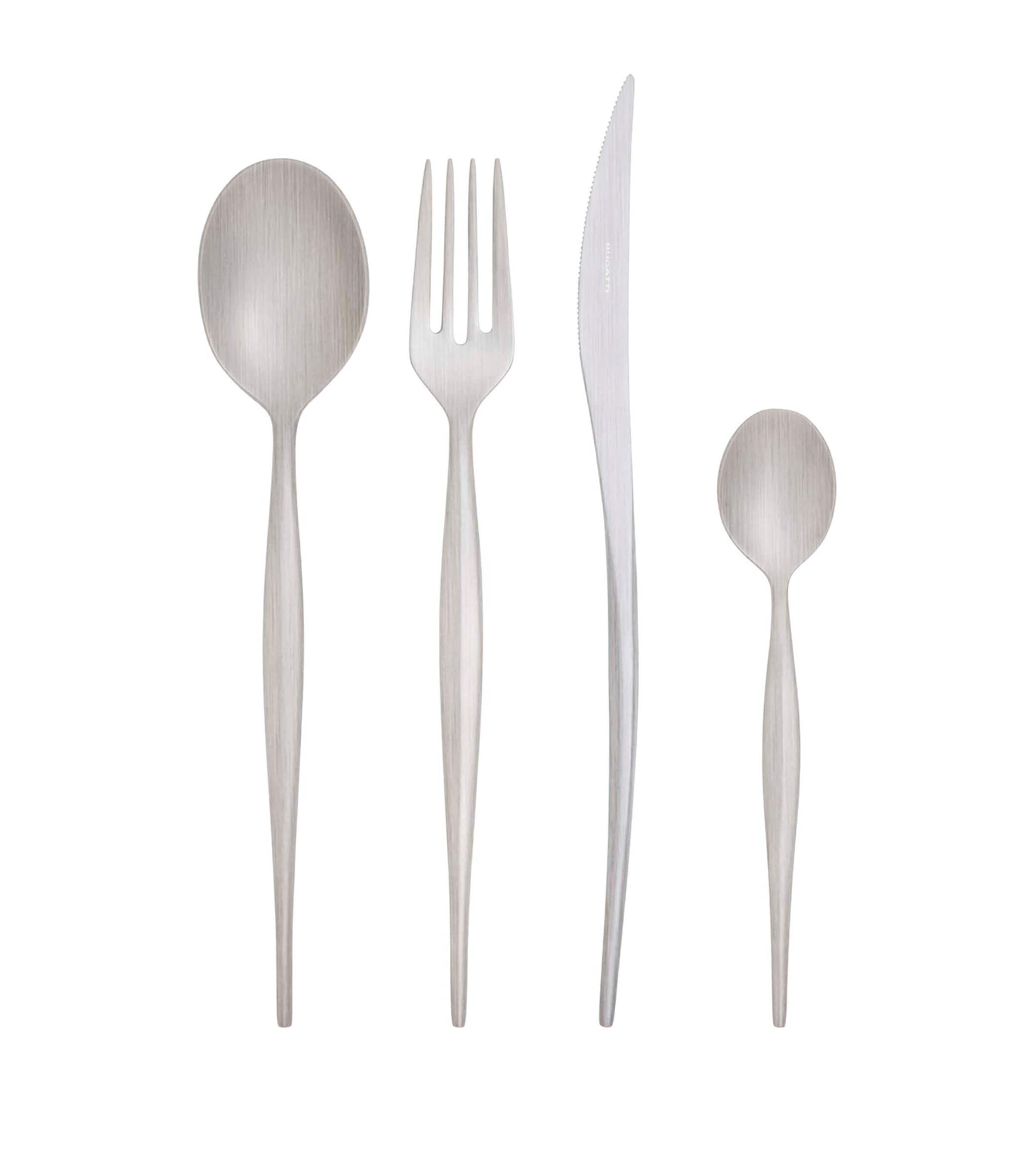 Bugatti Natura satin stainless steel 24-piece cutlery set - British product