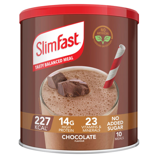 SlimFast Meal Replacement Shake Powder Tin Chocolate Flavour 10 meals 375g Protein powder & shakers Sainsburys   