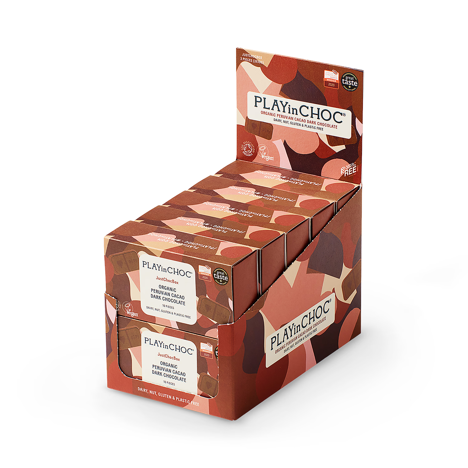 PLAYin CHOC JustChoc Box organic dark chocolate 1kg (British brand)