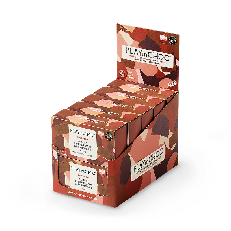 PLAYin CHOC JustChoc Box organic dark chocolate 1kg (British brand)