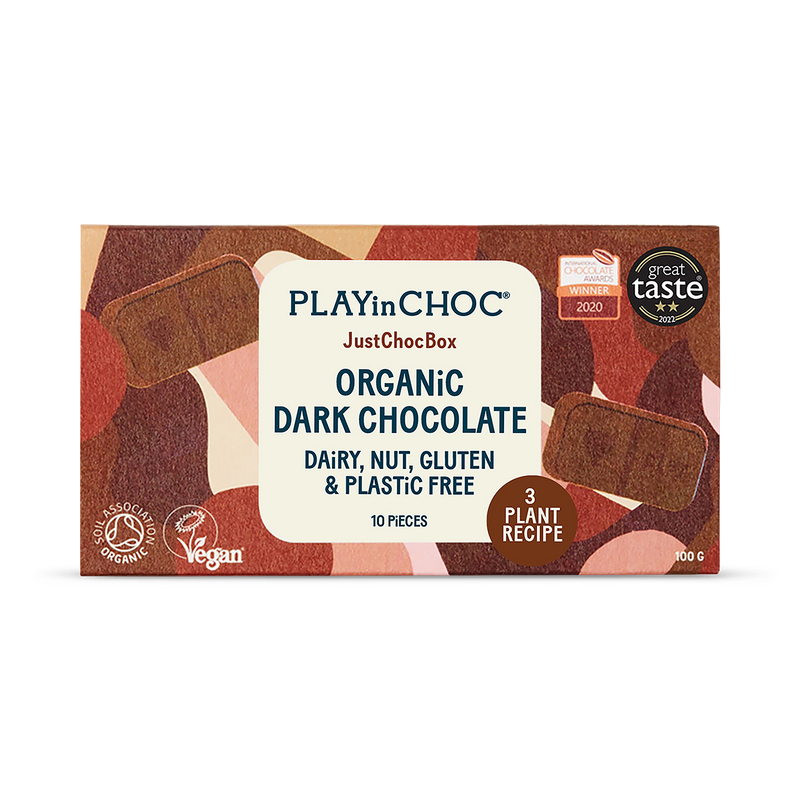 PLAYin CHOC JustChoc Box organic dark chocolate 1kg (British brand)