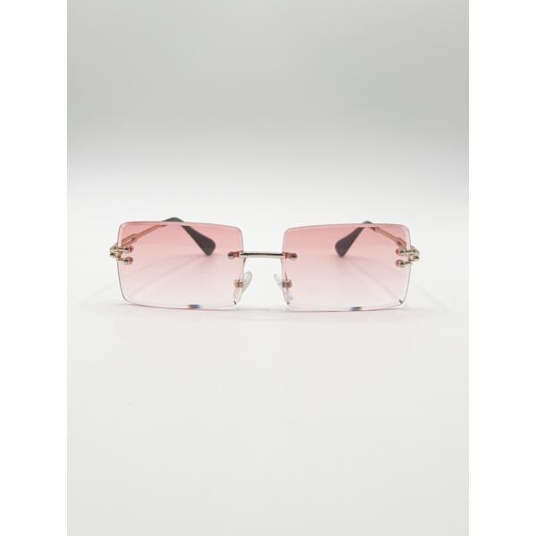SVNX frameless square sunglasses in pink - British product