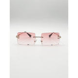 SVNX frameless square sunglasses in pink - British product