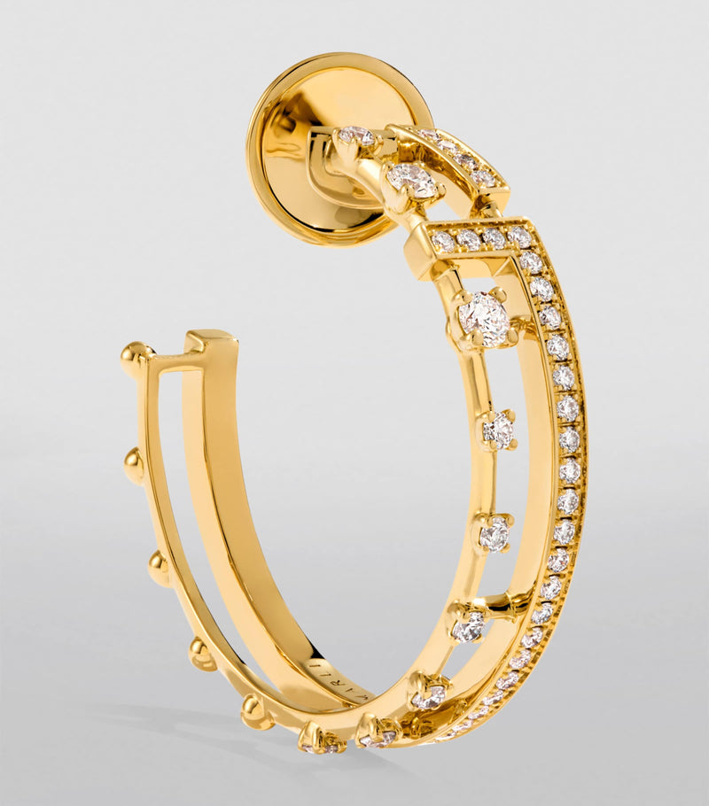 MARLI New York yellow gold diamond hoop earrings, UK version