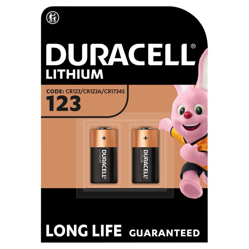 Duracell High Power Lithium 123 Battery 3V, Pack of 2 (CR123 / CR123A / CR17345)