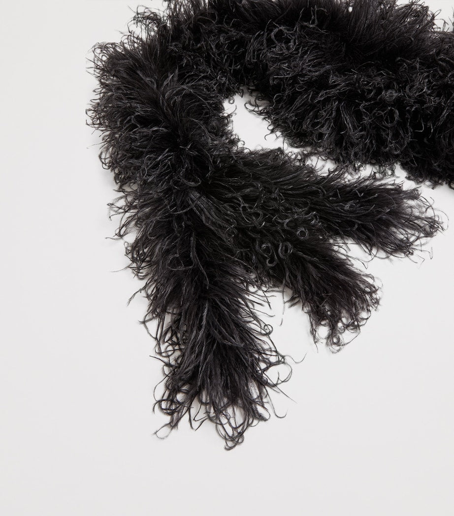 Valentino Garavani monochrome feather scarf 200cm, UK version