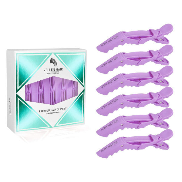 Vellen alligator clips purple 6 pack - British product