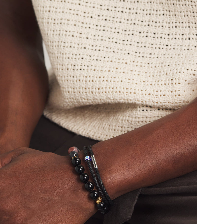 Tateossian recycled corn cable evil eye bracelet - British product