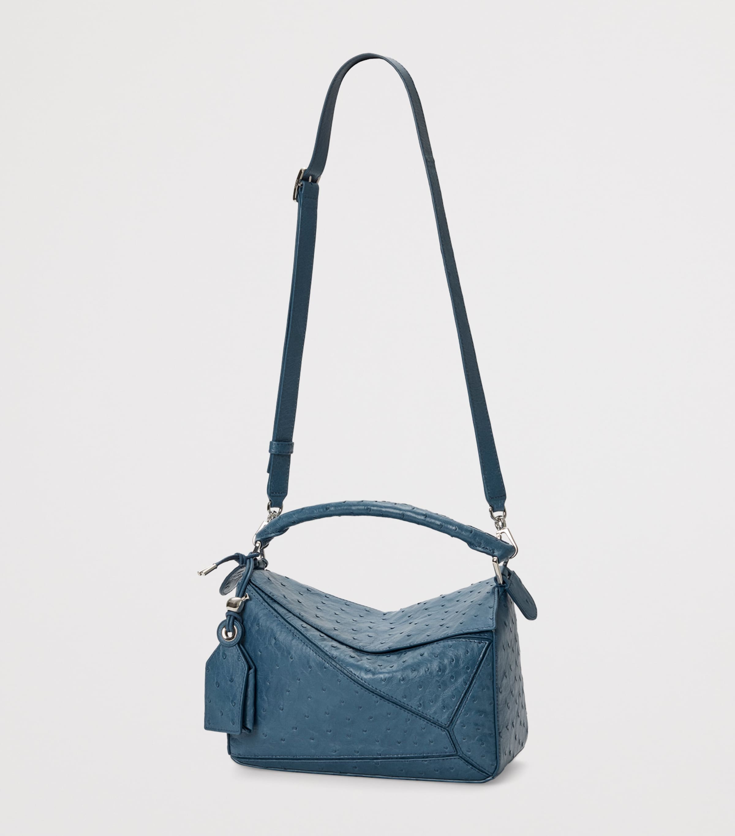 LOEWE Puzzle top-handle handbag ostrich leather, imported from the UK