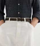 Brunello Cucinelli reversed leather buckle belt 3cm, imported from the UK