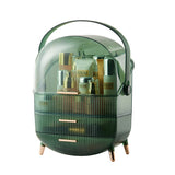 Livingandhome green makeup organizer with two drawers, imported from the UK