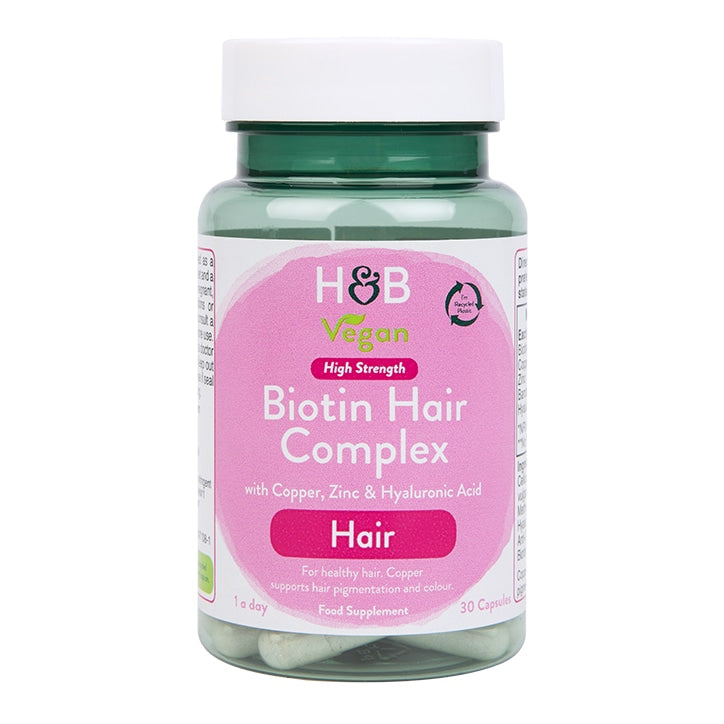 Holland & Barrett Biotin Hair High Strength Complex 30 Capsules Hair, Skin & Nails Vitamins Holland&Barrett   