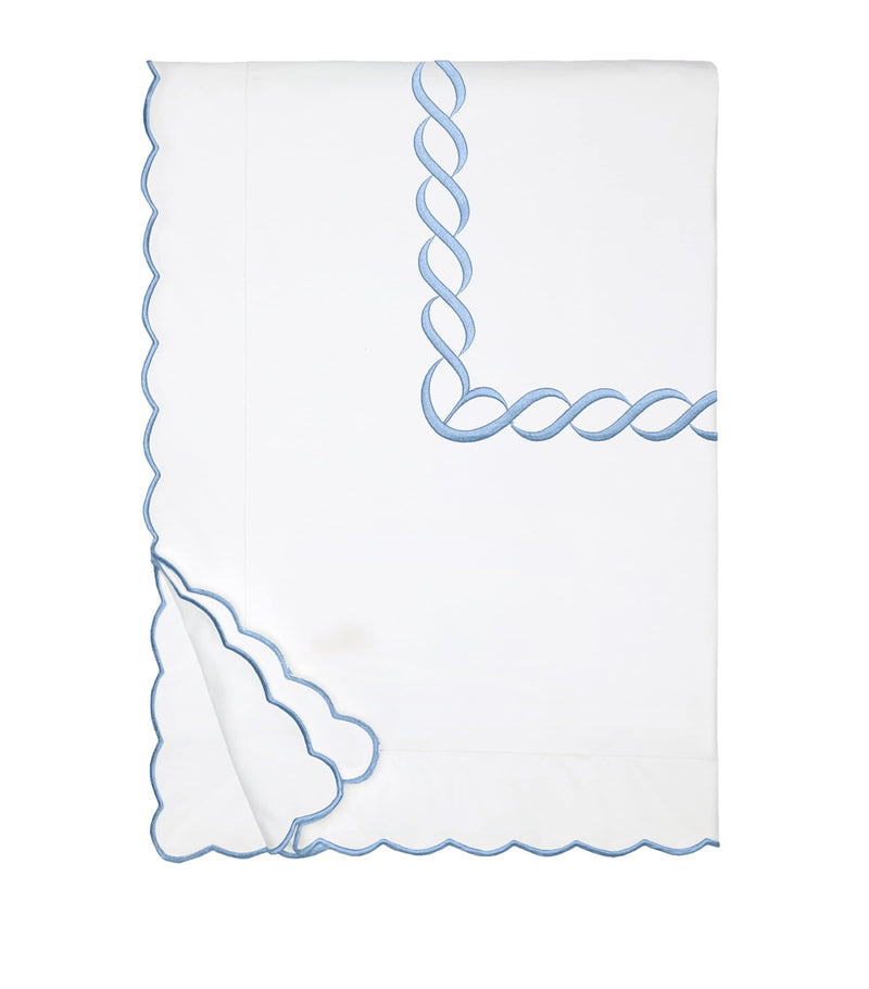 Pratesi King duvet cover with braid embroidery 230x220cm, imported from the UK