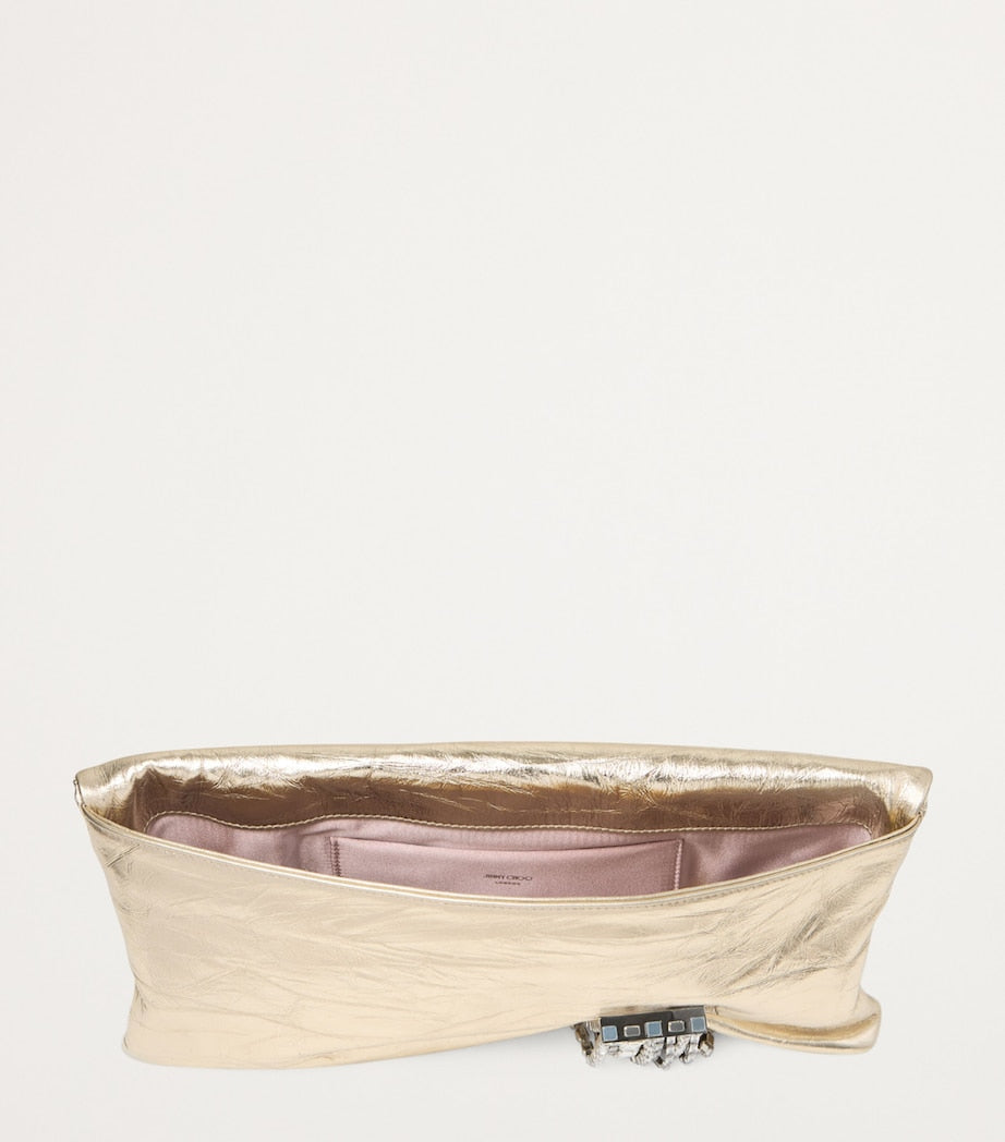Jimmy Choo Zandra leather crystal clutch bag - British product