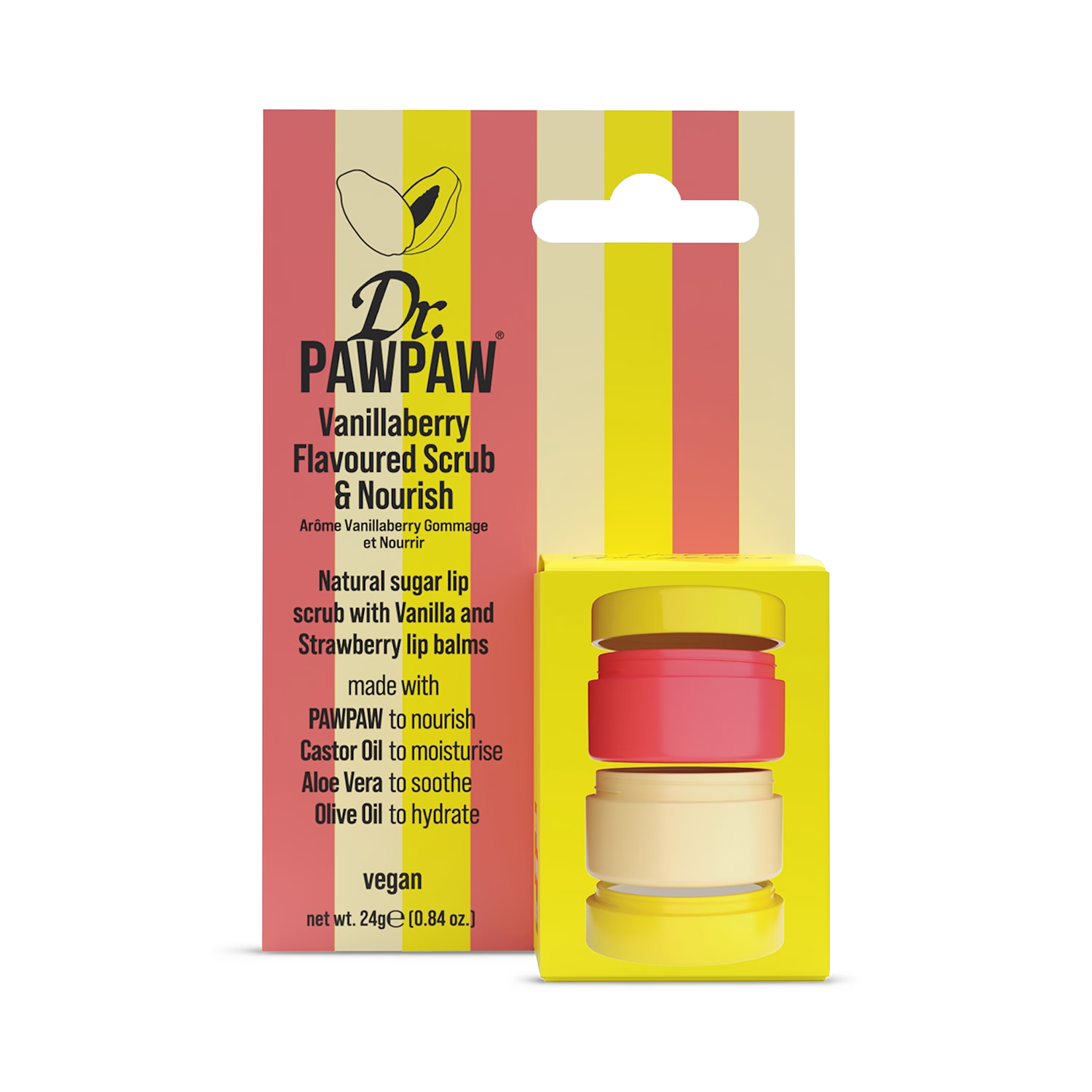 Dr. PawPaw Vanillaberry lip scrub and balm duo 24 g, UK version