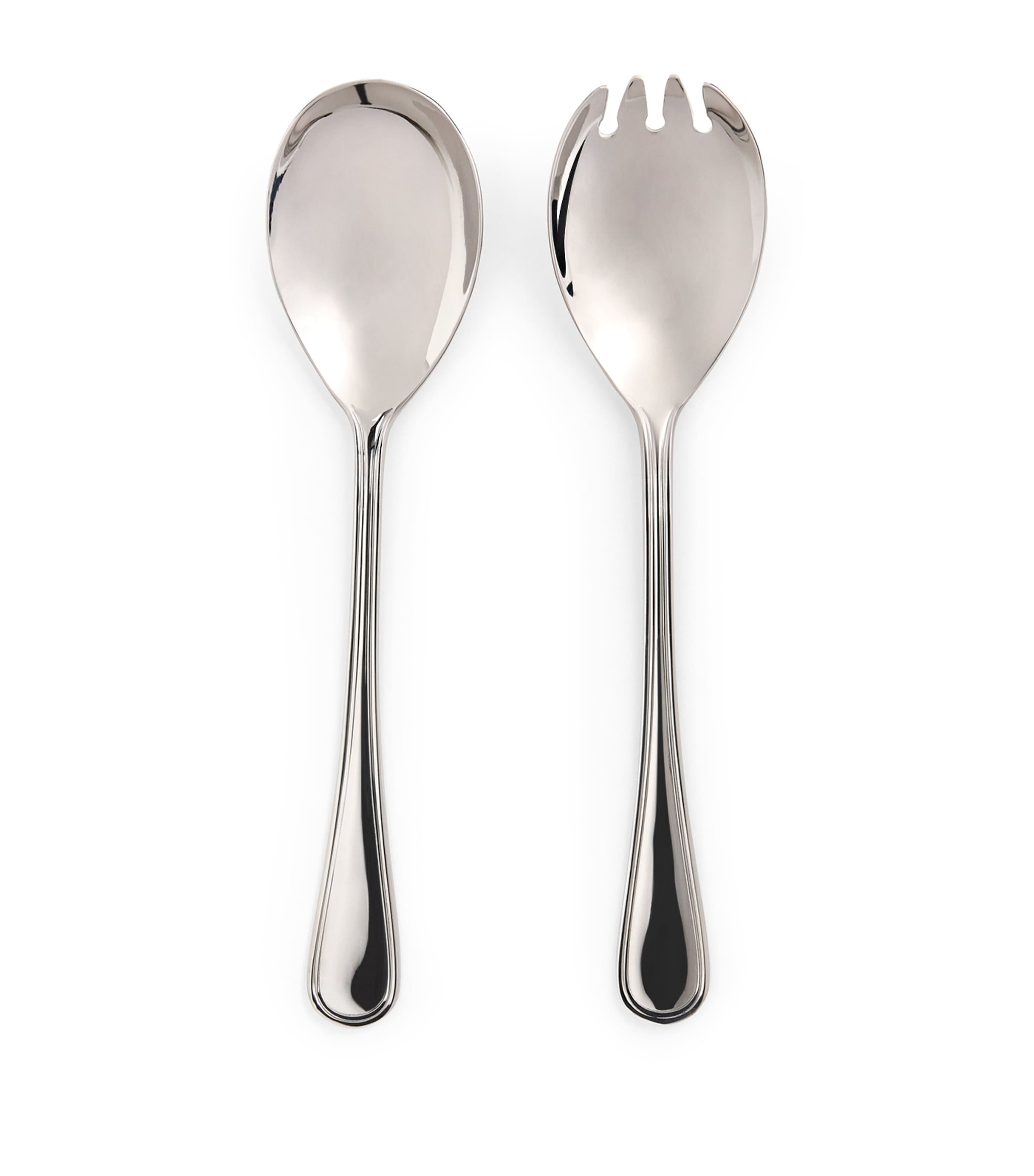 Harrods polished stainless steel salad servers, UK version
