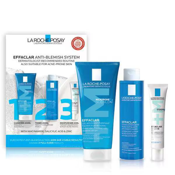 La Roche-Posay Effaclar Anti-Blemish 3-Step Kit Set (British brand)