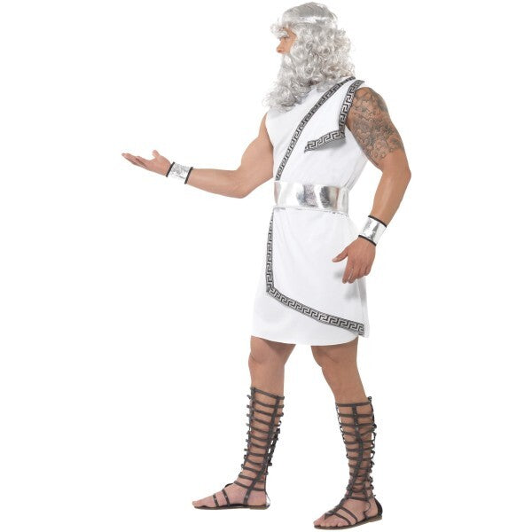 Smiffys Zeus costume with white toga and lightning bolt - British product