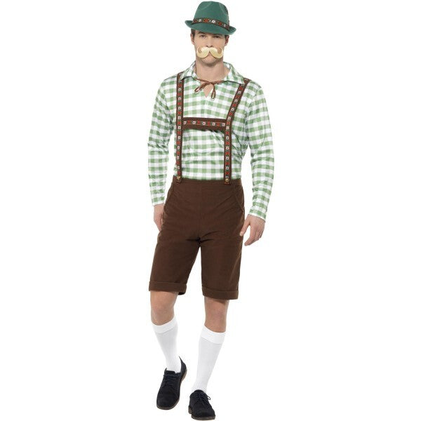 Smiffys Alpine Bavarian Costume green brown shirt lederhosen - British product