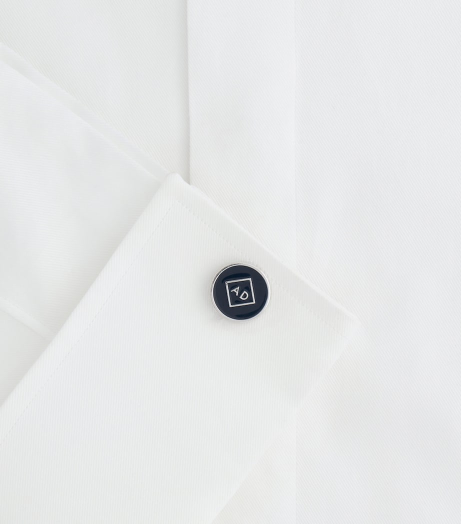 Dunhill sterling silver navy lacquer cufflinks, UK version